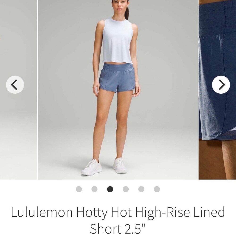 Lululemon Hotty Hot High Rise Lined Short 2.5" Oasis Blue Size 8
